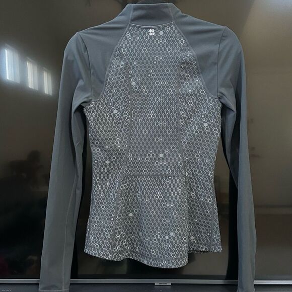 Sweaty Betty Power Zip Gray Geo Print Jacket - Picture 9 of 10